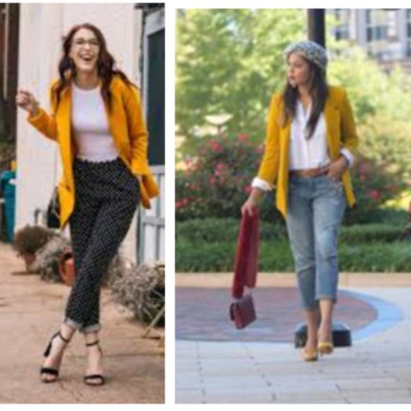 Coldwater Creek Jacket Sz S Mustard Yellow SPORTY Boho Bohemian Preppy Riding - Picture 13 of 16